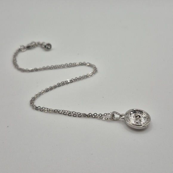 Ted Baker Jewelry - Ted Baker Kenzii Big Button Swarovski Crystal Silver Necklace